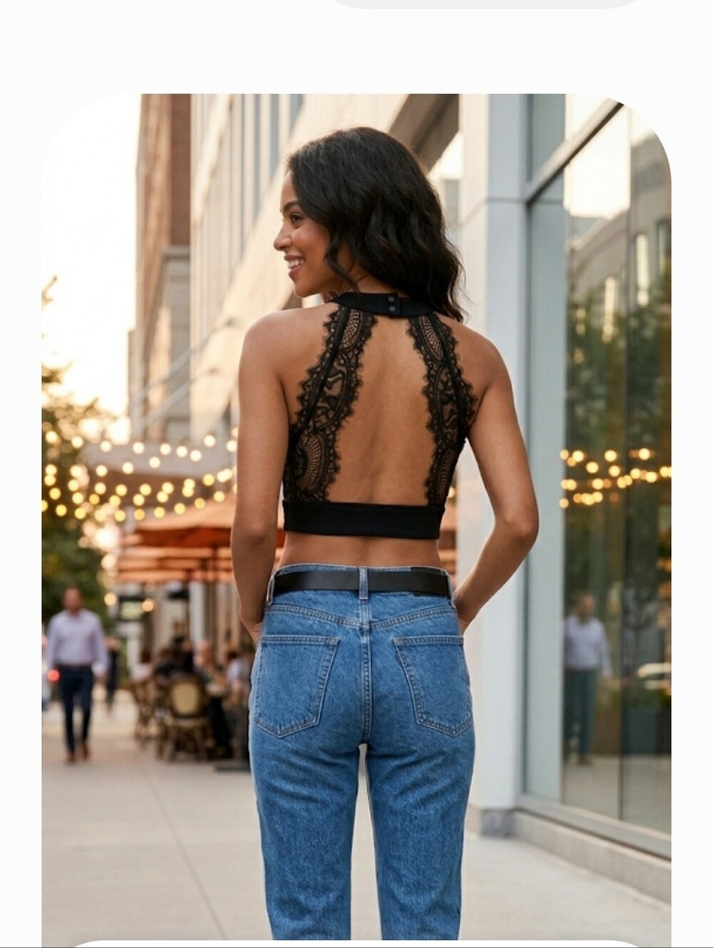 Lulu's Black Crop Top Size L - Picture 10 of 11